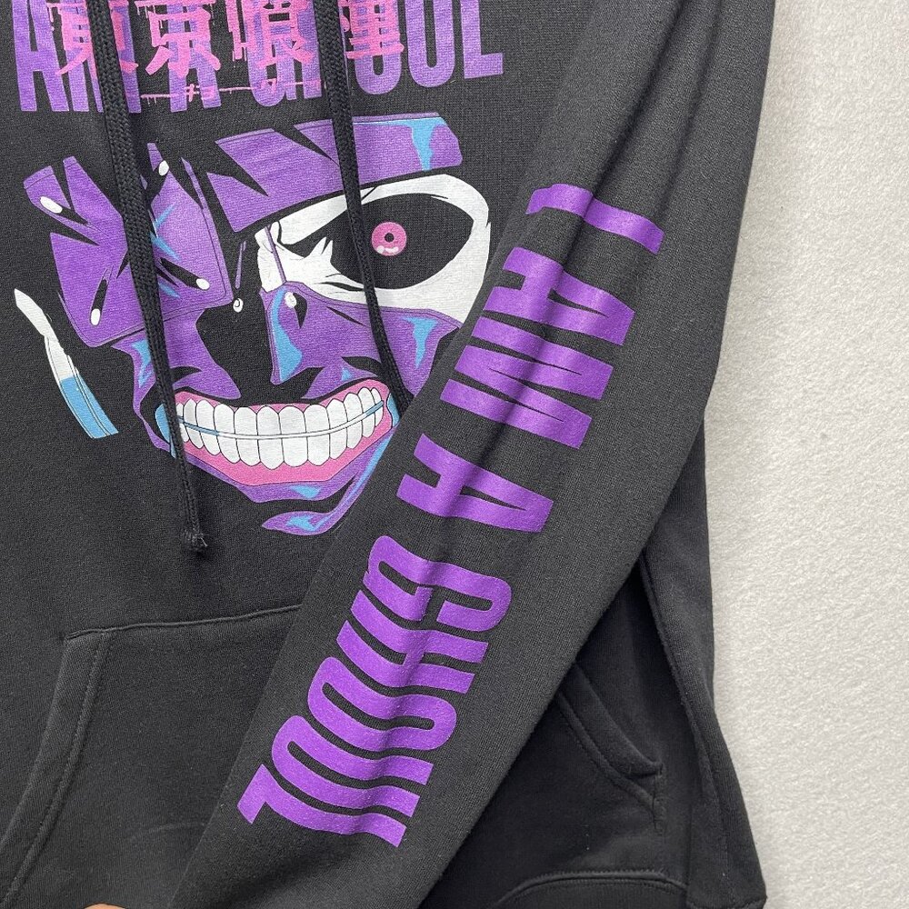 Tokyo Ghoul Funimation Mens Hoodie I Am A Ghoul Graphic Black Purple S - Picture 4 of 6